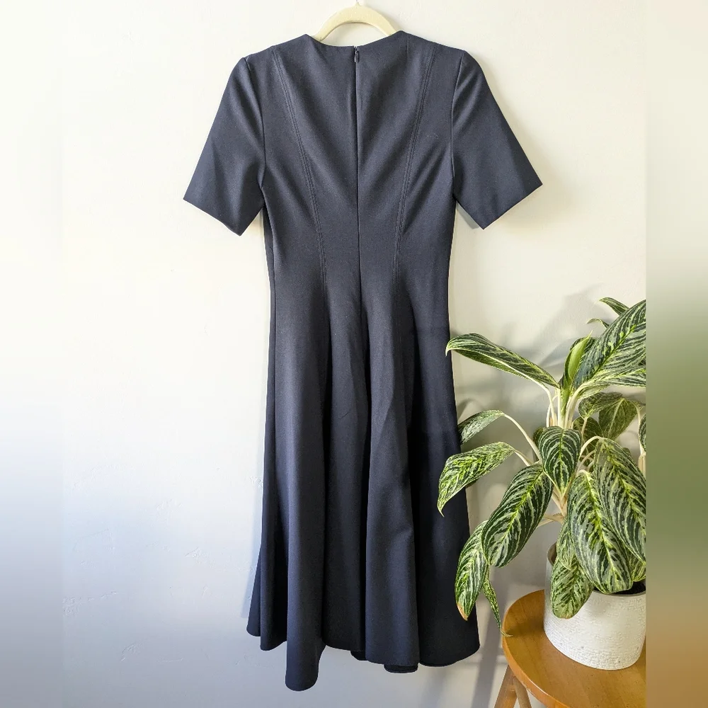 NWOT Zara Elegant Blue Short Sleeve Dress - Picture 6 of 8